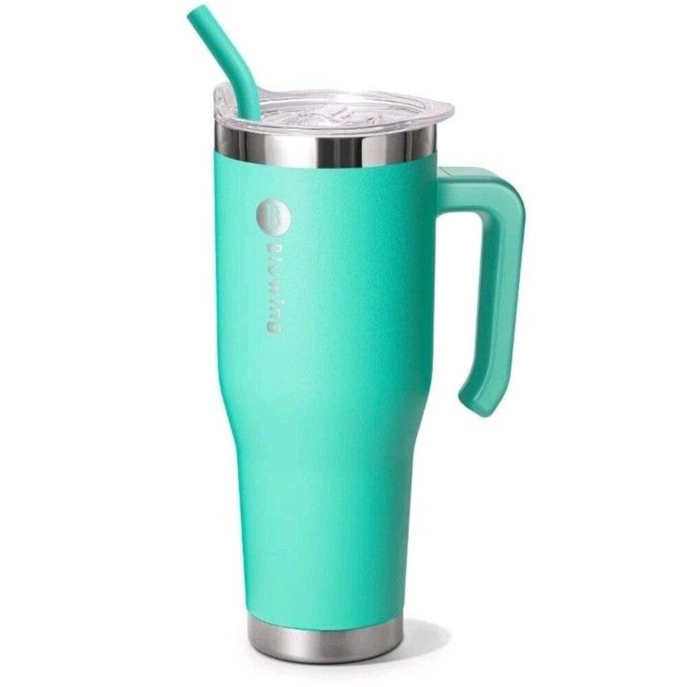 40 oz Stainless Steel Double Wall Insulated Tumbler with Lid & Straw